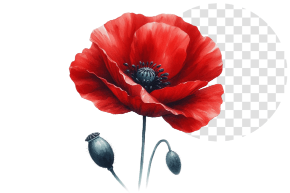 Download Poppify Watercolor Red Poppy Clipart - Premium Bundle